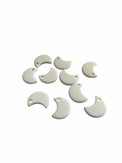 Pingente Lua De Plástico 20mm Transparente - Com Furo Passante