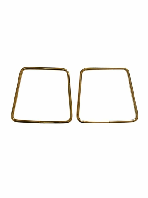 Par De Alças Retangulares Para Bolsas 12 x 13 cm - Dourada - Em Ferro