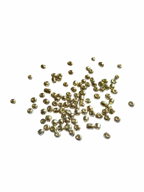 Miçanga Metalizada Cor Prata 6/0 3.6mm