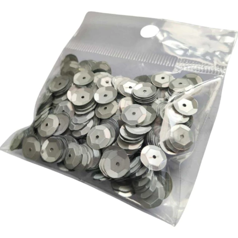 Lantejoula Com Furo Metalizada Prata - 10 gramas - Para Artesanatos E Carnaval - comprar online