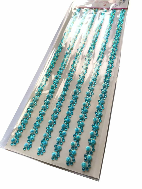 Cartela De Strass Desenhado Autocolante Azul Brilhante - comprar online