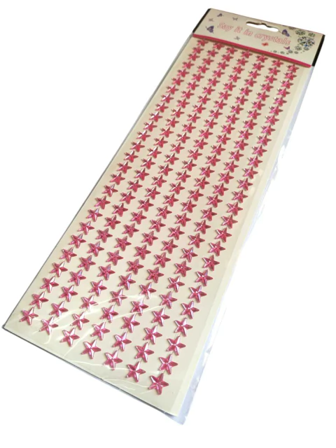 Cartela De Estrela Autocolante Rosa Brilhante - comprar online