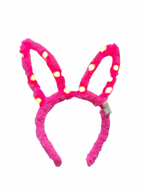 Tiara De Pelúcia Orelha De Coelho Da Páscoa Com LED - Cor Rosa - comprar online