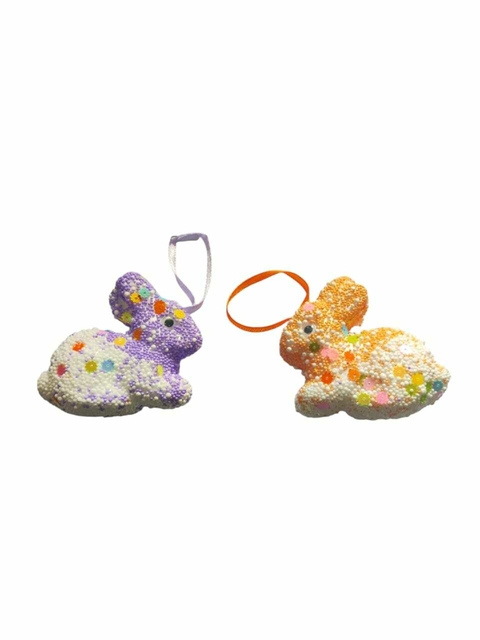Par De Mini Coelho De Isopor Decorativo De Páscoa - Cor Sortida - comprar online