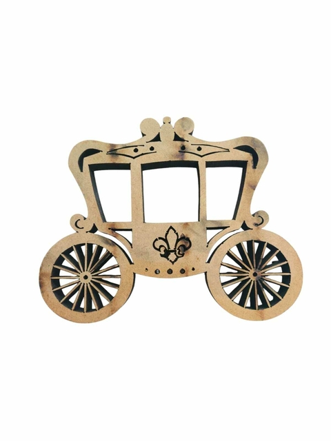 Enfeite Decorativo De Carruagem Em MDF Cru - 14x11cm - comprar online