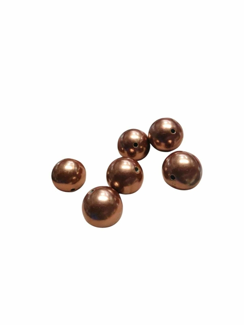 6 Pérolas Plásticas 18mm Cor Cobre - Bola Passante - comprar online