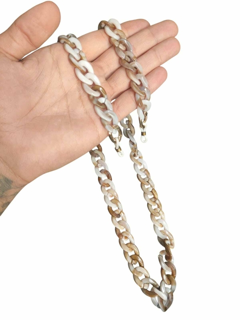 Alça De Corrente Acrílica Colorida Salva Óculos Moda Cordão - Marrom Mesclado - comprar online