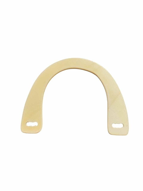 Par De Alças De Madeira Para Bolsas - 19x14cm - Cor Bege - 2 Unidades - comprar online