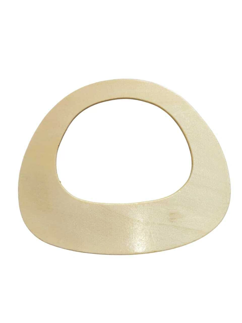 Par De Alças De Madeira Para Bolsas - 19x16cm - Cor Bege - 2 Unidades - comprar online