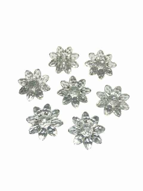 20 Apliques Decorativo Flor De Acrílico Transparente - 2cm - comprar online