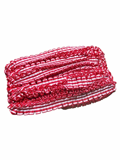Babado Xadrez Vermelho Para Barra De Roupa Infantil/Adulto - 1 Metro - Festa Junina - comprar online