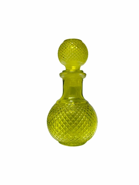 Garrafa Licoreira De Vidro Trabalhada Redonda Verde 16x8cm - Licor Whisky Bebidas - comprar online