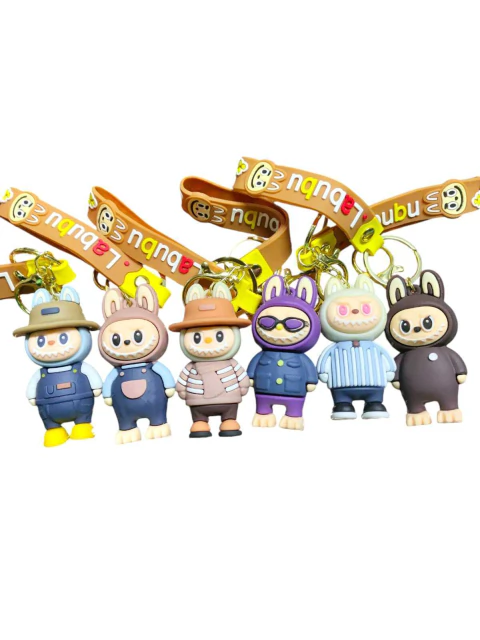 Chaveiro Labubu Anime Emborrachado Para Bolsa E Chave 1 Peça- Pingente