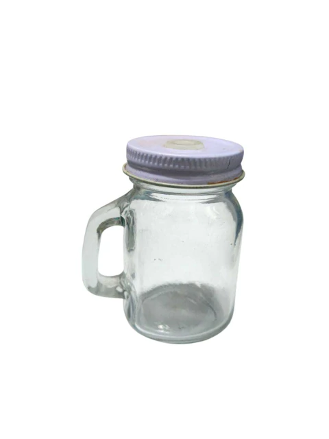 Caneca De Vridro Com Tampa De Metal Para Canudo 100ml - comprar online