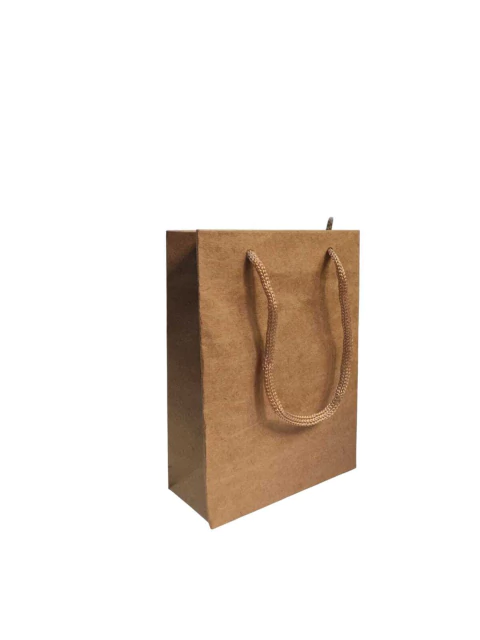 Sacola De Papel Kraft Pardo 16x12x5cm Com Alça De Cordão - comprar online