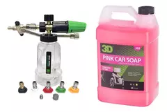 3d Kit Foam Lance Pistola Picos + Shampoo Ph Neutro Pink Car