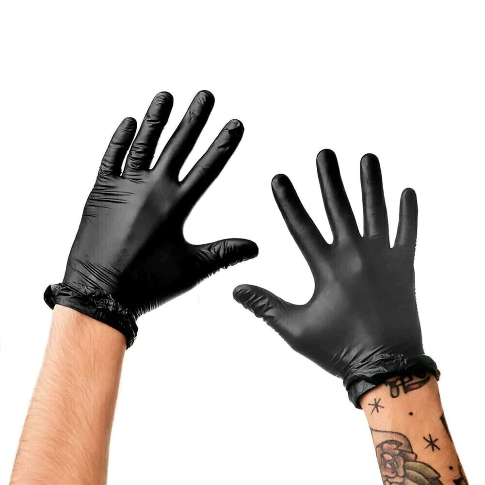 3d Guantes De Nitrilo Negros 100u.