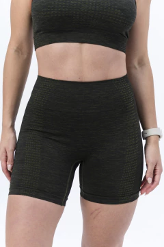 Calza corta seamless Power (verde militar) - Ayrun - Tienda oficial