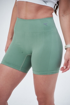 Calza corta seamless Elevate (verde acqua) - tienda online