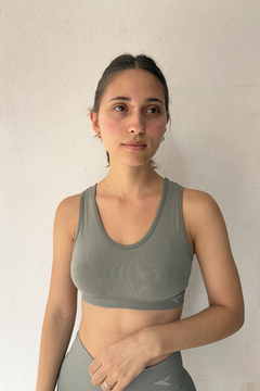 Top seamless BALANCE (verde visón) - comprar online