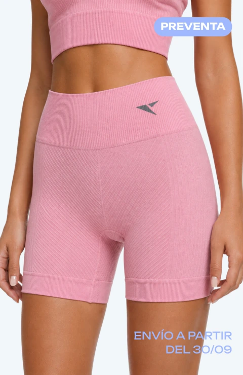 Calza Corta Seamless Reborn (Rosa Pastel)