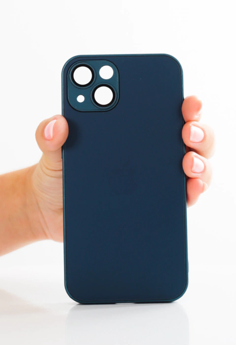 Capinha iPhone 13 de Vidro - Azul Escuro