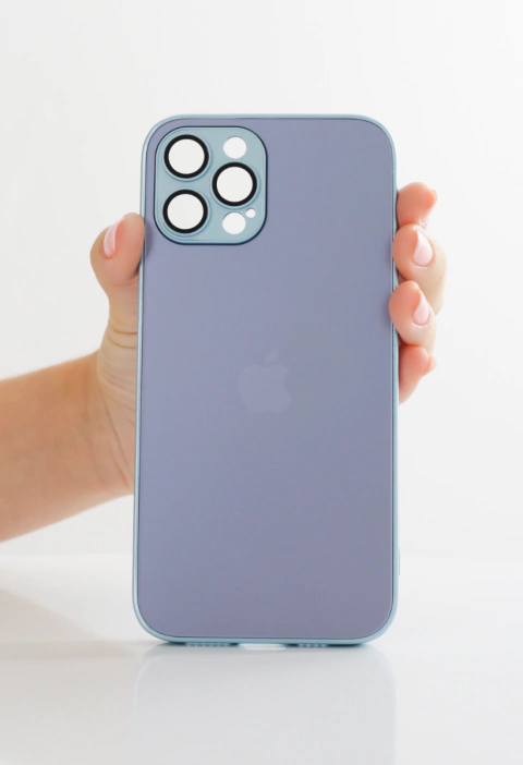 Capinha iPhone 12 Pro Max de Vidro - Azul Claro