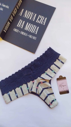CALCINHA LÍVIA - AZUL MARINHO ESTAMPADA - comprar online