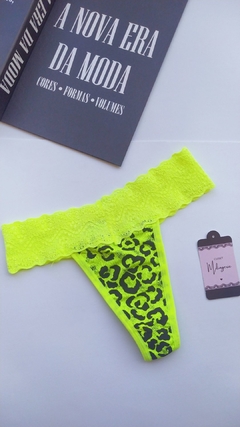 CALCINHA FIO KLÊNIO - ONÇA VERDE NEON