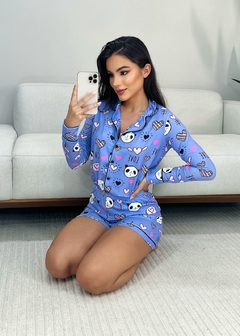 Pijama Americano Manga Comprida - Panda na internet