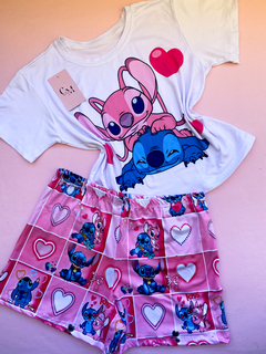 Pijama Manga - Stitch Pink