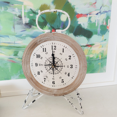 Reloj de Mesa Madera y Metal 32cm