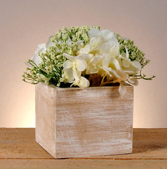 Hortensia maceta de madera