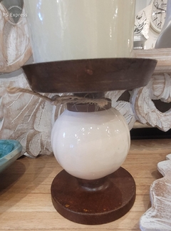 Portavela en Gajos Acqua y Ivory - ADRIANA MENDEZ HOME