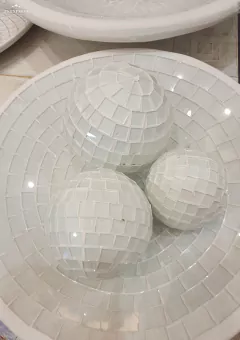 Set de 3 esferas blancas lisas