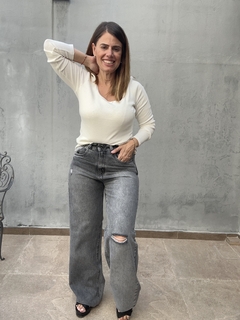Jean Wide Leg Rigido Polo