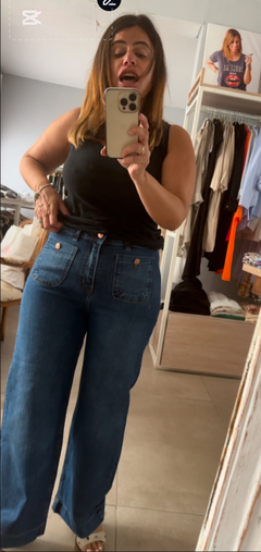 Jean Wide leg Crop Abril - comprar online