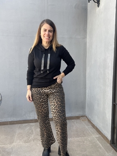 Jean Semi Oxford Crop print Glam - comprar online