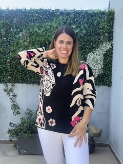 Sweater Flores y Leopardo - Me Amare Indumentarias