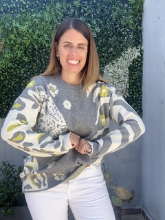 Sweater Flores y Leopardo - Me Amare Indumentarias