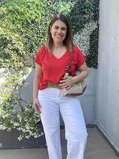 Jean Crop Wide Leg Blanco