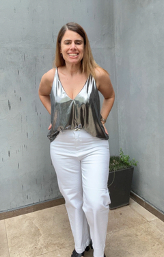 Jean Crop Wide Leg Blanco - tienda online