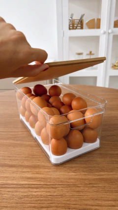 PORTA OVOS CONTAINER - 36 OVOS - BAMBUS HOME