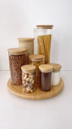 POTE HERMÉTICO TAMPA DE BAMBU REDONDO - 1,6L - comprar online
