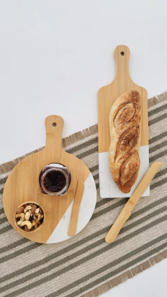 TÁBUA BAMBU E MÁRMORE RETANGULAR - loja online