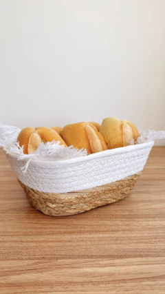 CESTO DE PÃES EM FIBRA NATURAL - P - loja online