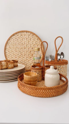 PORTA TALHER RATTAN NATURAL na internet