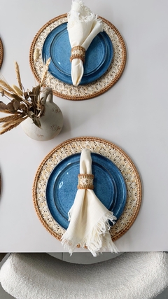 PRATO CERAMICA RASO CELESTE - BAMBUS HOME
