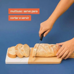 TÁBUA BAMBU E MÁRMORE RETANGULAR