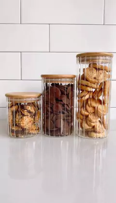 POTE CANELADO VIDRO HERMÉTICO - 1100ML - loja online